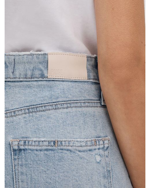 PAIGE Blue Straight Leg Split Hem Jeans