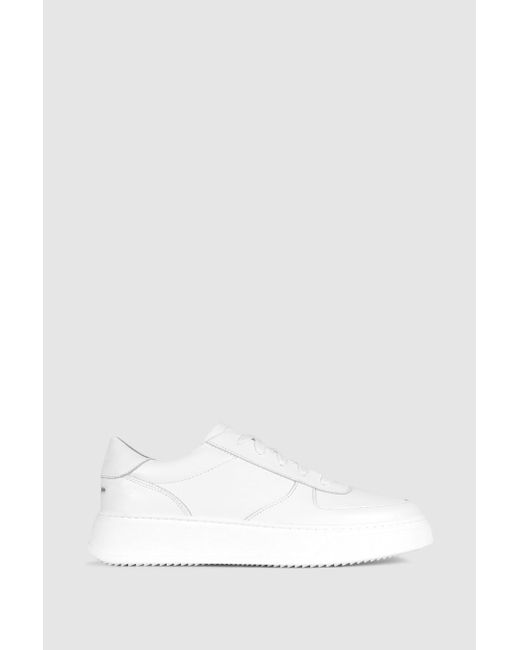Unseen White Footwear Leather Trainers