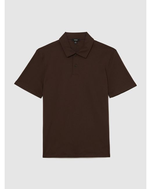 Reiss Brown Air-Water Cotton Polo Shirt for men