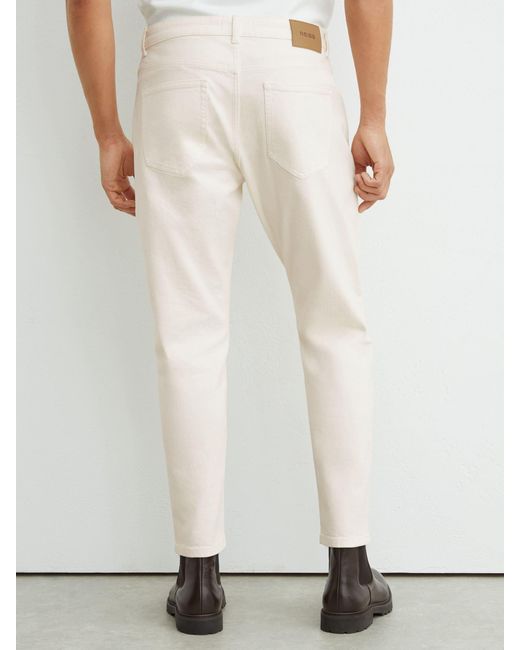 Reiss White Relaxed-Fit Cropped Jeans for men