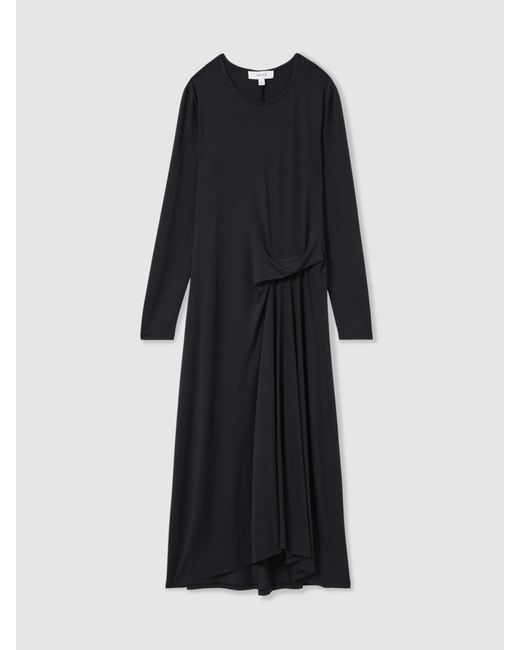 Reiss Blue Ivy Jersey Draped Midi Dress