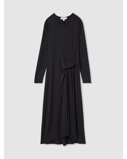Reiss Blue Ivy - Navy Jersey Draped Midi Dress, Us 0