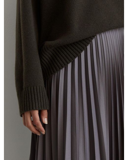 Reiss Black Wool-Cashmere Crew-Neck Raglan Jumper