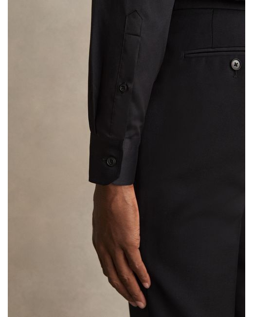 Reiss Black Storm Cotton-Twill Two-Fold-Fit Shirt for men