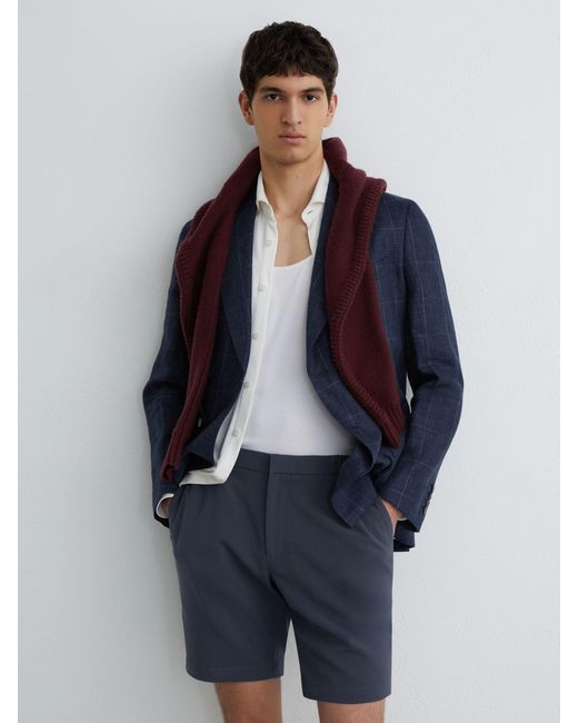Reiss Blue Drawstring Chino Shorts for men