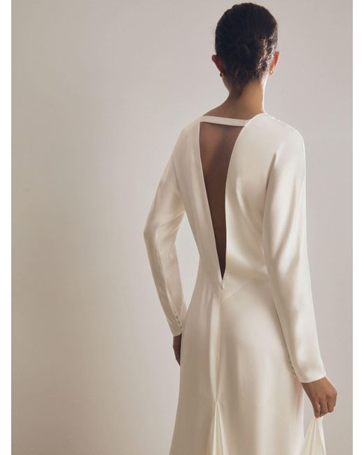 Reiss White Clemence Atelier Duchess Satin Bridal Maxi Dress