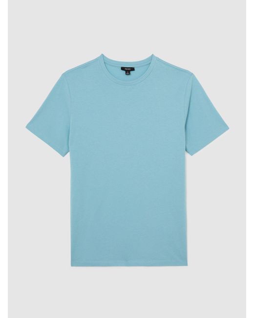 Reiss Bless - Sea Blue Cotton Crew-neck Tailored-fit T-shirt, Xl for men