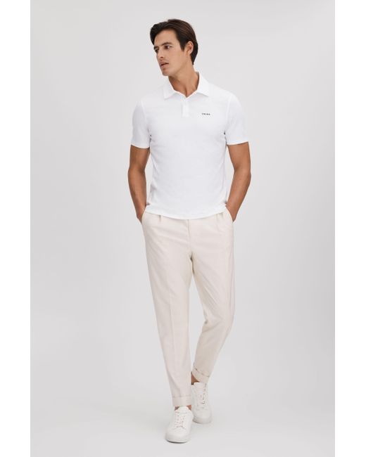 Reiss Owens - White Slim Fit Cotton Polo Shirt, Xxl for men