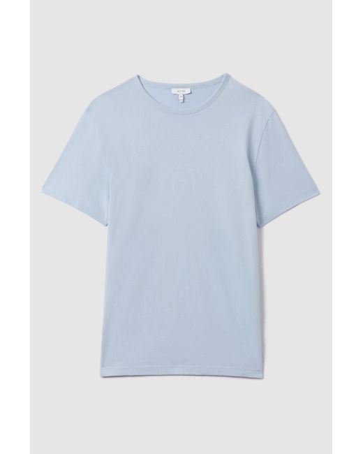 Reiss Gray Melrose - Soft Blue Cotton Crew Neck T-shirt, Xxl for men