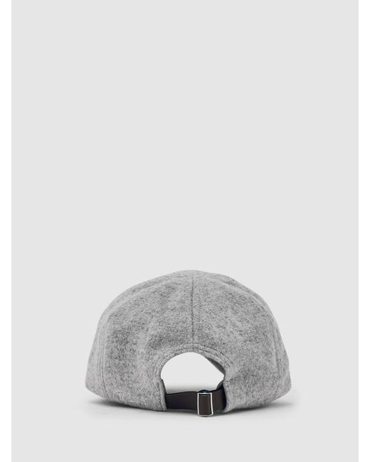 Reiss Gray Sable - Soft Grey Wool-blend Baseball Cap, One for men