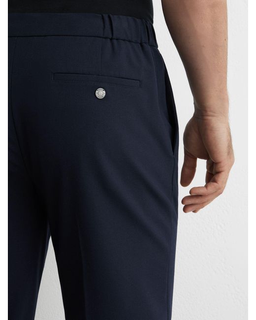 Reiss Natural Found - Navy Slim Fit Drawcord Trousers, 36w X 33l (uk 36 L) for men