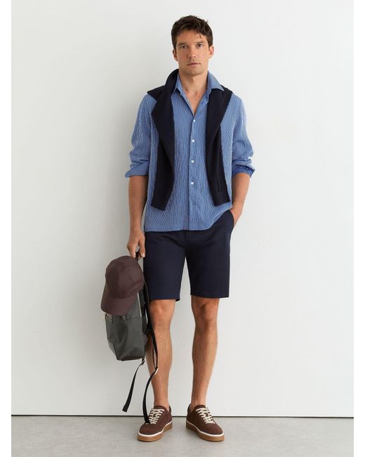 Reiss Blue Wicket - Navy Regular Length Casual Chino Shorts, 30 for men