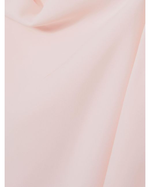 Reiss Natural Draped-Front High-Neck Midi Dress