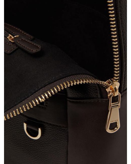 Reiss Black Drew Zipped Backpack for men