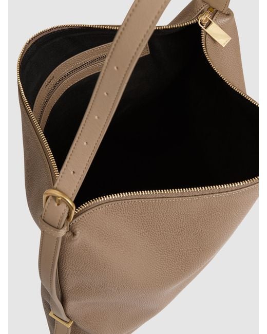 Reiss Brown Vigo - Taupe Grained Leather Tote Bag, One