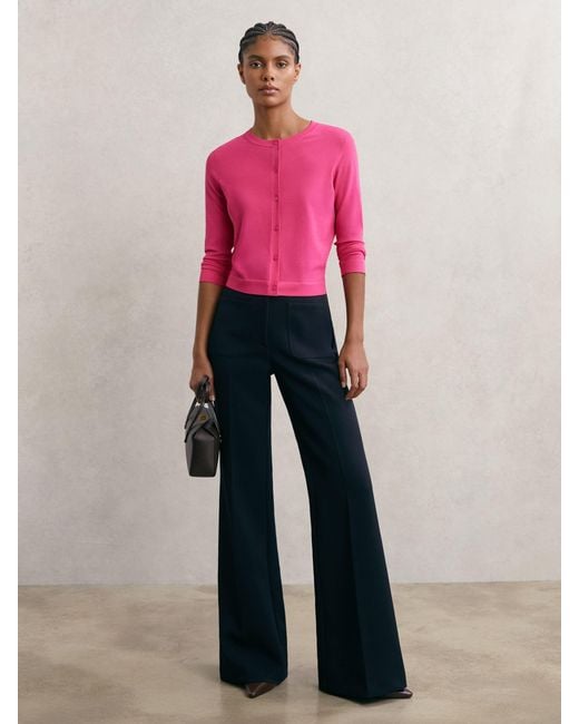 Reiss Pink Lightweight Cropped Cardigan