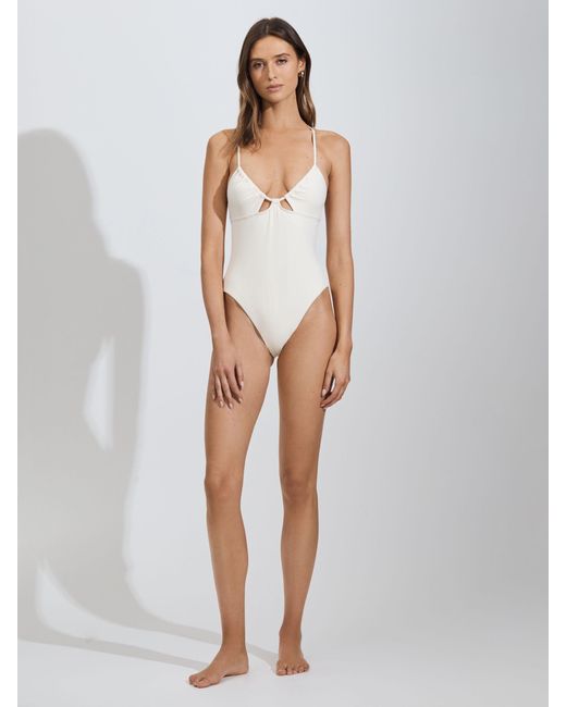 Bondi Born White Lula Swimsuit Ruched