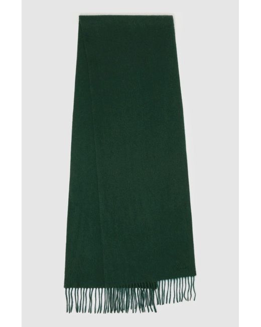 Reiss Green Picton Scarf Wool Logo Embroidered, Dark for men