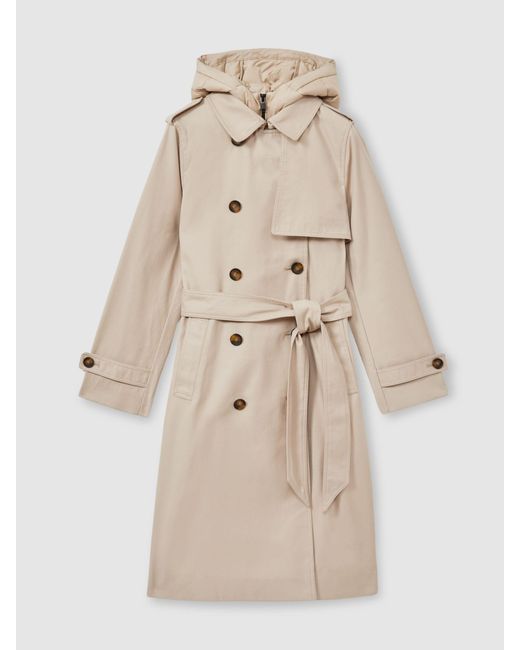 Reiss Natural Hooded Insert Trench Coat