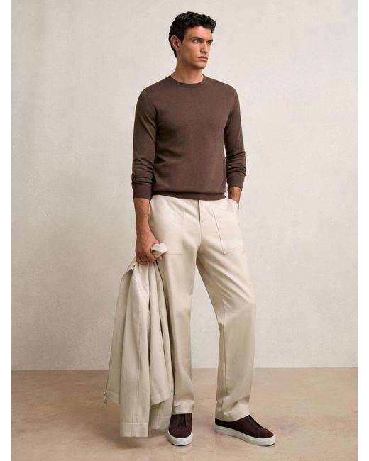 Reiss Natural Lyocell Cotton Wide Utility Trousers for men