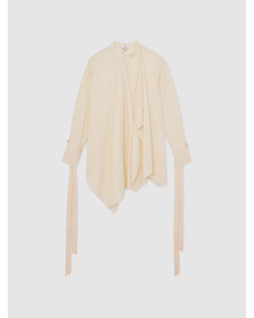 Reiss Natural Scarlet - Cream | Royal Ballet Tie-cuff Blouse, Us 8