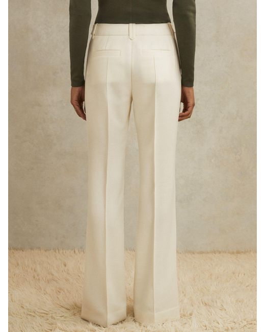 Reiss Natural Atelier Wool Stud Flared Trousers
