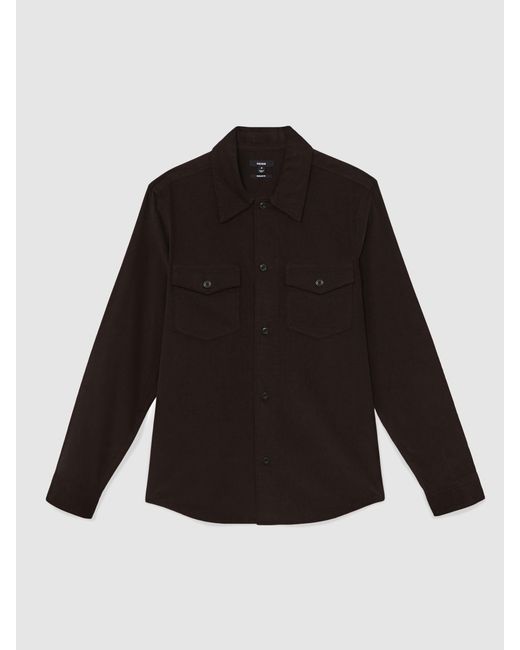 Reiss Black Kai - Brown Cotton Corduroy Twin-pocket Overshirt, 2x-large for men