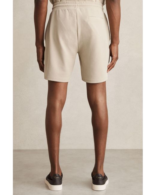 Reiss Natural Textured Drawstring Shorts for men