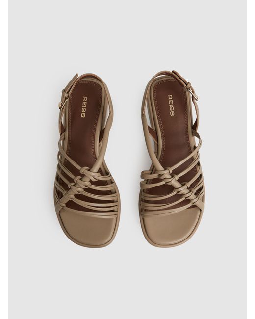 Reiss Natural Lana Sandals Leather Plain