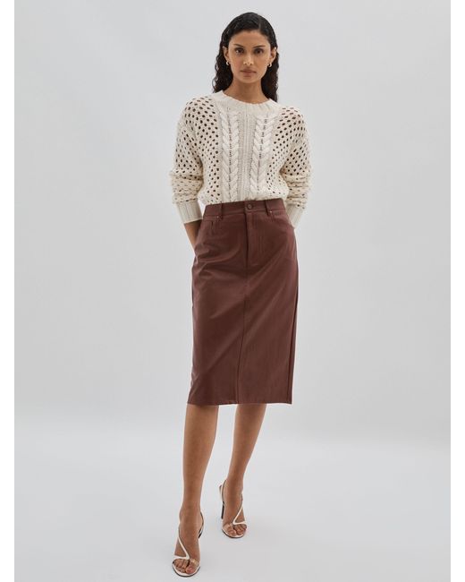 PAIGE Brown Siren Skirt Plain