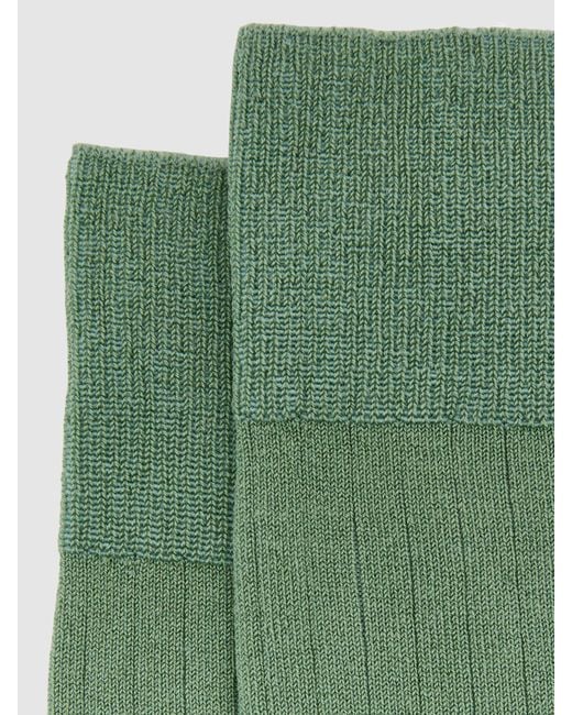 Reiss Green Cotton-Blend Ribbed Socks, S & M for men
