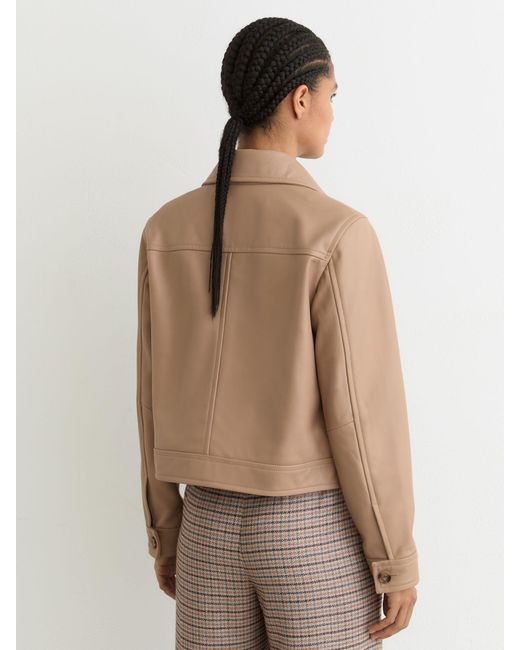 Reiss Natural Leather Trucker Jacket