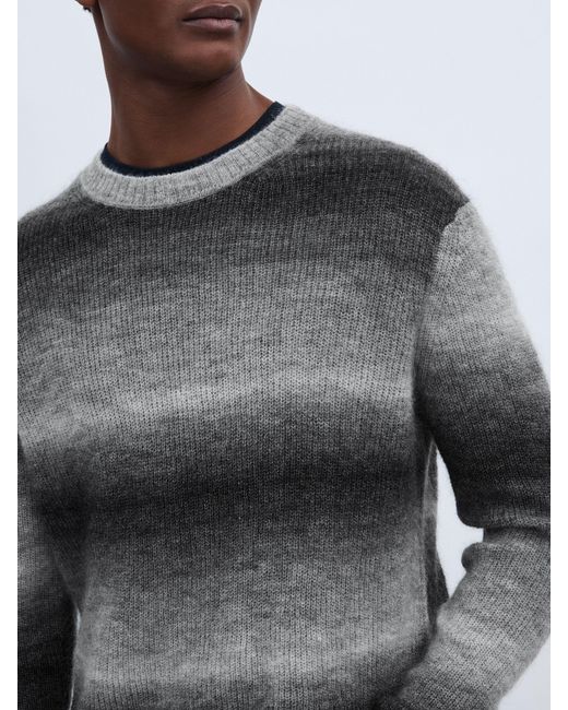 PAIGE Gray Contrast Stripe Ombré-Striped Jumper With Mohair for men