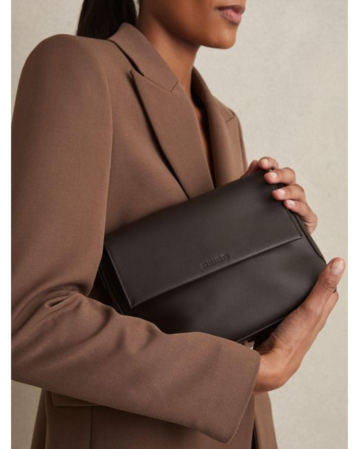 Reiss Brown Selena Umhängetasche Aus Leder Mit Verstellbarem Riemen