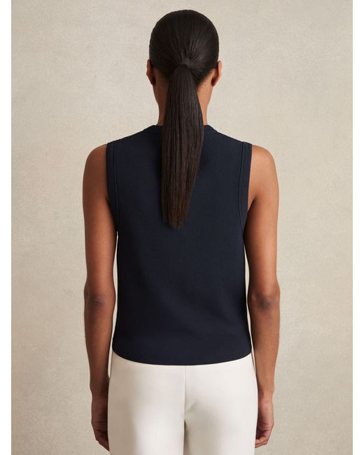 Reiss Natural Knitted Button Through Vest