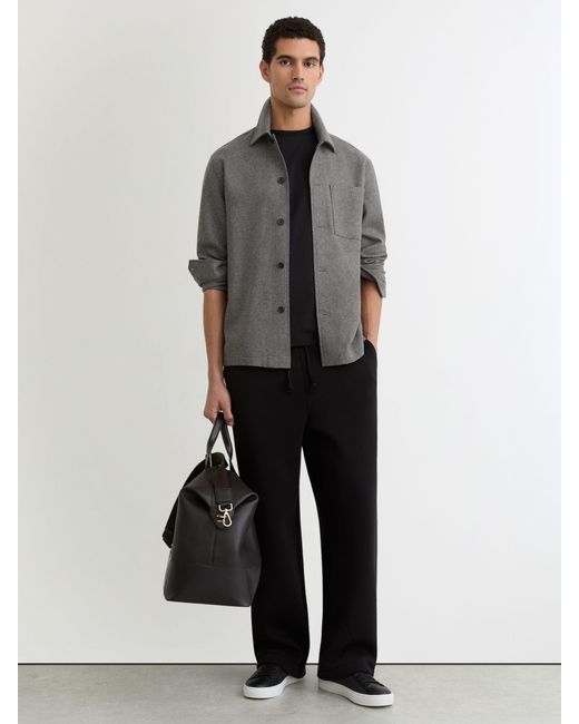 Reiss Gray Cooper - Soft Grey Wool-blend Patch-pocket Overshirt, S for men