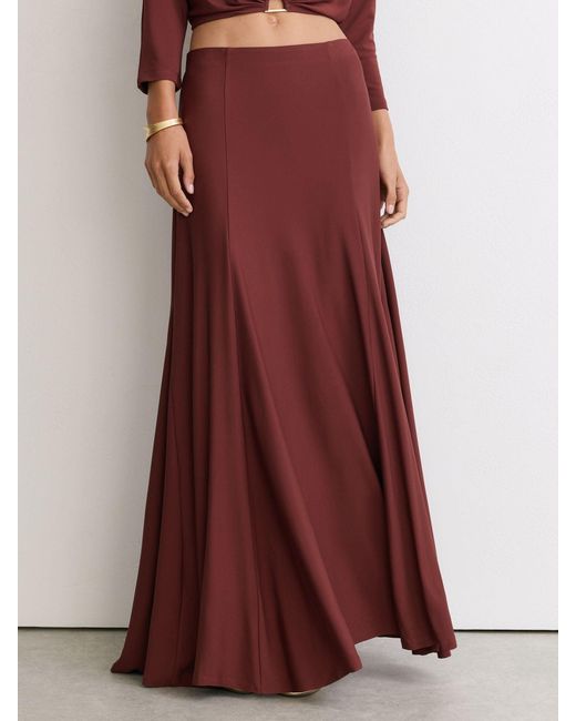 Reiss Red Jersey Maxi Skirt