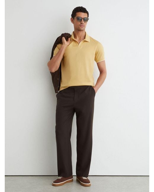 Reiss Natural Air-Water Cotton Tipped Polo Shirt for men