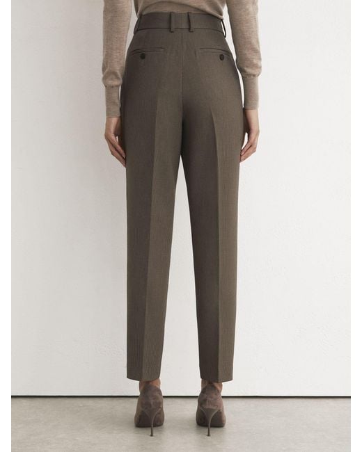 Reiss Natural Neutral Petite Puppytooth Slim-Fit Suit Trousers