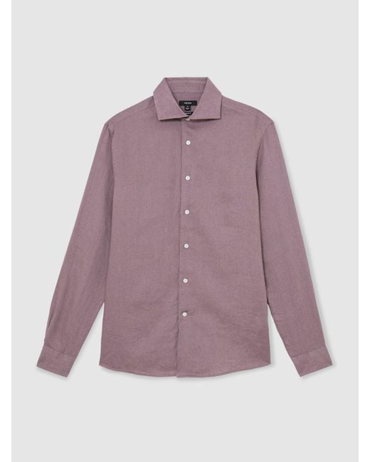 Reiss Multicolor Ruban - Mauve Pink Shirt, Xs for men