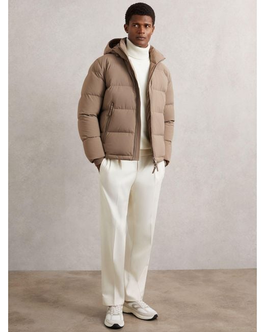 Reiss Natural Quilted Zip-Through Puffer Jacket for men