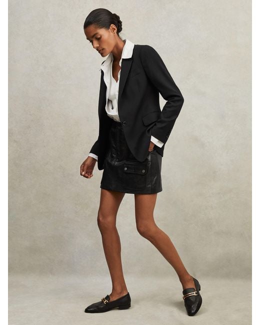 Reiss Haisley - Black Petite Single Breasted Suit Blazer, Us 10