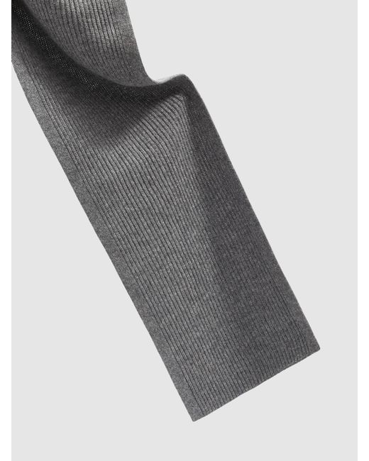 Reiss Gray Chesterfield - Mid Grey Melange Ribbed Merino Scarf, One for men