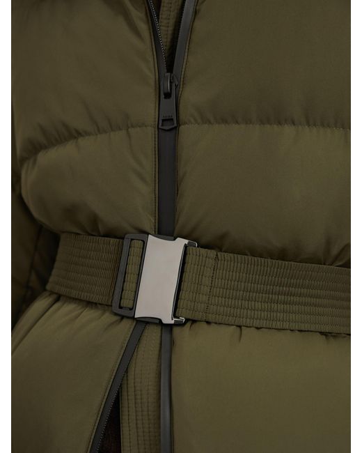 Reiss Natural Petite Belted Longline Hooded Puffer Coat