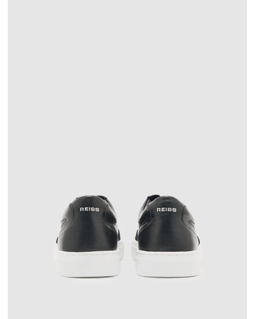 Reiss White Bonded-Leather Low-Top Trainers for men
