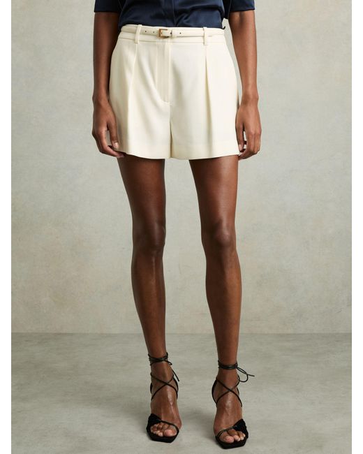 Reiss Natural Single-Pleat Tailored Shorts