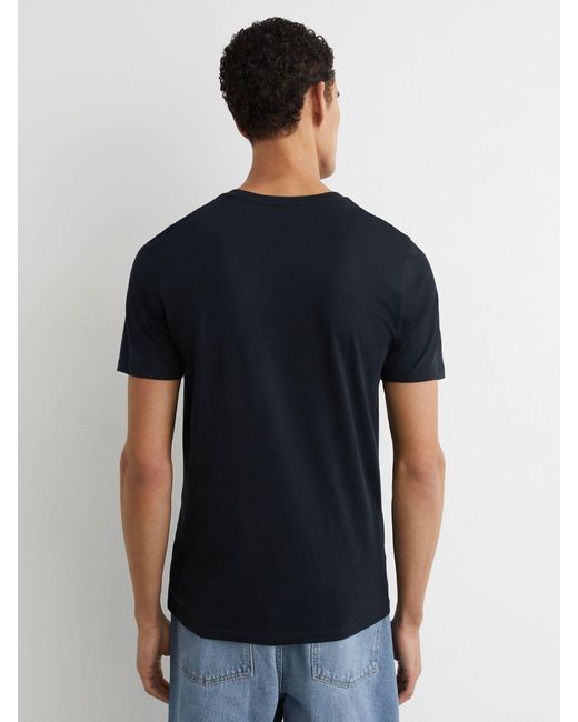 Reiss Blue Bless - Navy Cotton Crew-neck Tailored-fit T-shirt, Xl for men