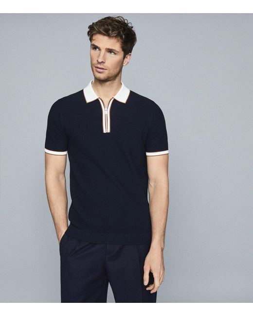 reiss zip polo