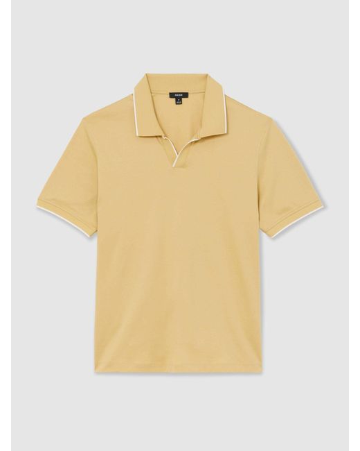 Reiss Natural Air-Water Cotton Tipped Polo Shirt for men