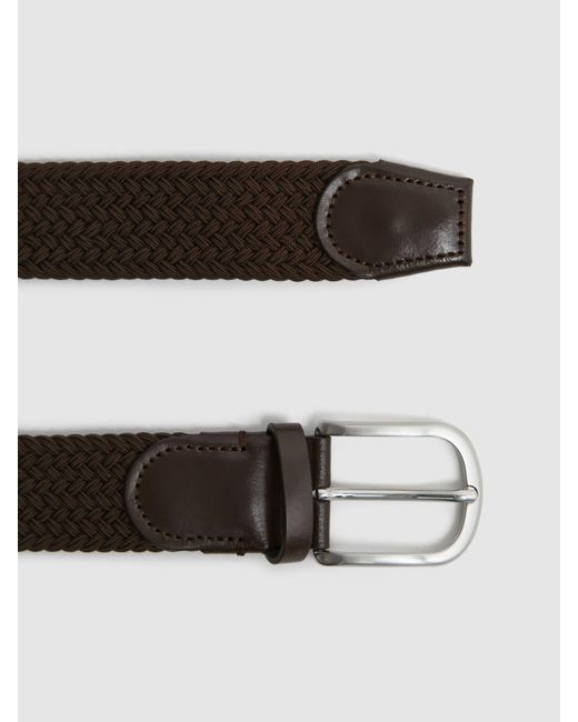 Reiss Elmont - Mid Brown Elmont Woven Belt for men